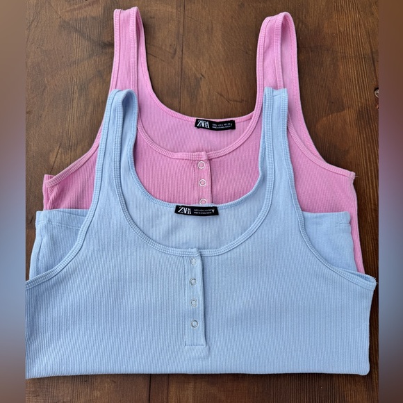 Zara Large Button Ribbed Tank top Bundle - Picture 2 of 8
